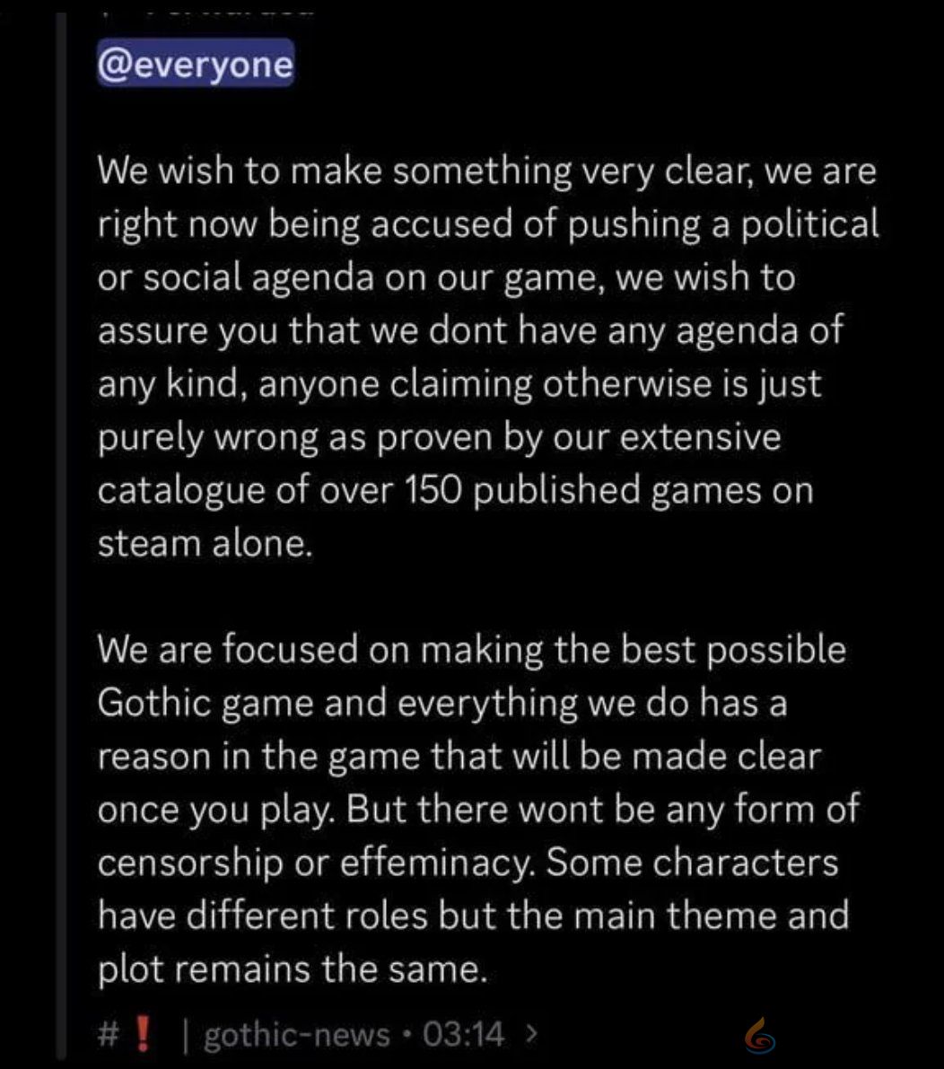 《哥特王朝：重制版》官方发声明 但网友批评官方撒谎(图1)